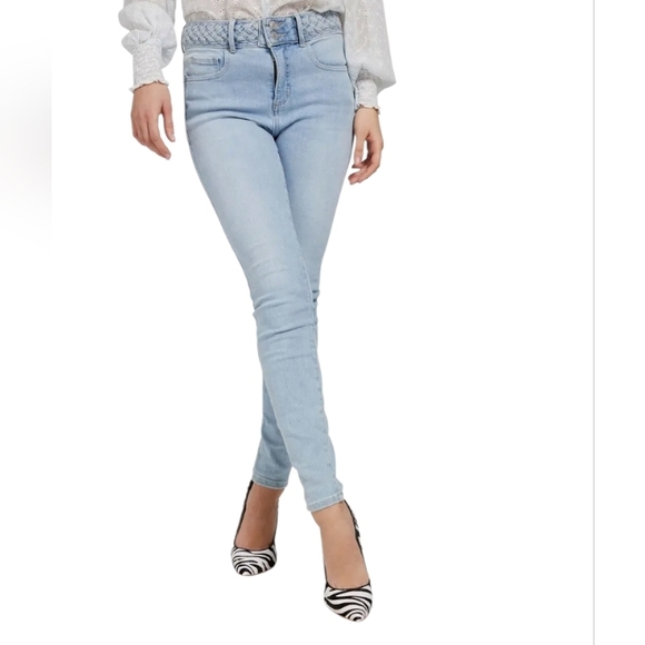 Guess Denim - guess shape up braided waistband high waist skinny jeans size 27